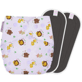Reusable Baby Cloth Diaper with Adjustable Snap Buttons and Insert (1 Diaper & 2 Pcs Insert)